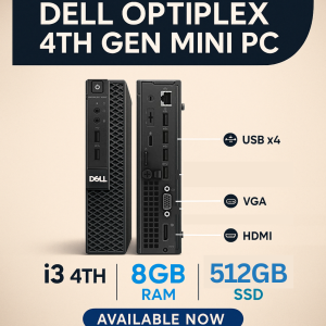 Dell Mini PC Intel Core i3 4th Gen | 8GB Ram | 512GB SSD | Windows 10
