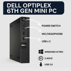 Dell Mini PC Intel Core i7 6th Gen | 8GB Ram | 512GB SSD | Windows 10