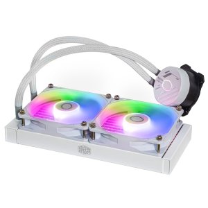 Cooler Master MasterLiquid 240L Core ARGB CPU Liquid Cooler - Dual Chamber Gen S Pump, Superior Radiator and 120 mm ARGB Fans, LGA 1700 and AM5 Brackets - White