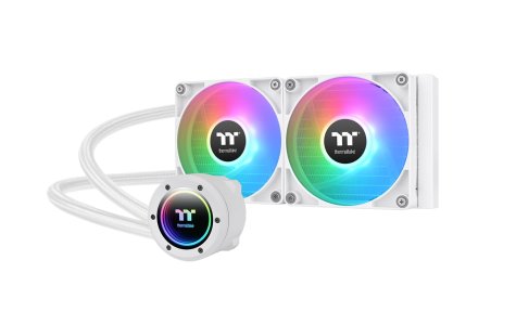 Thermaltake TH240 V2 ARGB Sync/AlO Liquid Cooler/Fan 120mm*2/PWM 500~2000 RPM/Mirror Waterblock/MB ARGB Sync Control/White, 10 Inches Length, Desktop Compatible