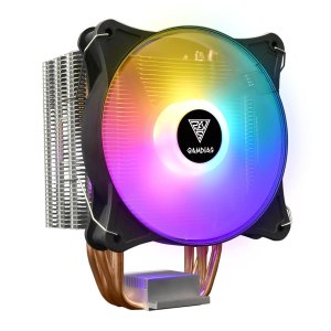 GAMDIAS Boreas E1-410 Lite RGB CPU Air Cooler, Extra-Thick Aluminum Base Plate with 120mm ARGB PWM Fans