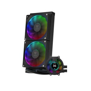 Gamdias Chione P3-240U | LCD Liquid CPU Cooler | Dual High Static Pressure Hydraulic PWM Fans | Durable Teflon Tube | Motherboard Sync | Aeolus Box