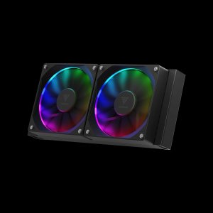 Gamdias Chione P3-240U | LCD Liquid CPU Cooler | Dual High Static Pressure Hydraulic PWM Fans | Durable Teflon Tube | Motherboard Sync | Aeolus Box