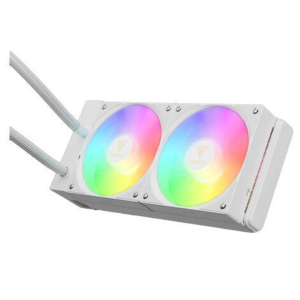 GAMDIAS Chione E4-240 Liquid Cooler, 800 - 1800 RPM Speed, 73.36 CFM Air Flow, 2.12 mmH2O Air Pressure, PWM & 5V sync Connector, White | CHIONE E4-240