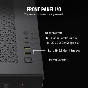 CORSAIR 3500X ARGB Mid-Tower ATX Dual Chamber PC Case – Panoramic Tempered Glass – Reverse Connection Motherboard Compatible – 3X CORSAIR RS120 ARGB Fans Included – Black