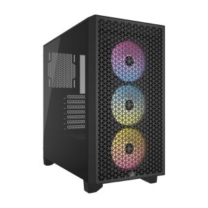Corsair 3000D RGB Airflow Mid-Tower Pc Case - Black - 3X Ar120 RGB Fans - Four-Slot Gpu Support Fits Up to 8X 120Mm Fans - High Airflow Design - Tempered Glass