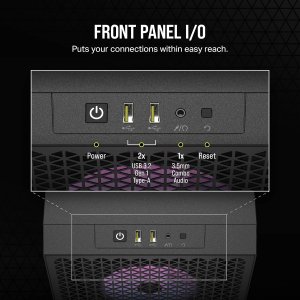 Corsair 3000D RGB Airflow Mid-Tower Pc Case - Black - 3X Ar120 RGB Fans - Four-Slot Gpu Support Fits Up to 8X 120Mm Fans - High Airflow Design - Tempered Glass