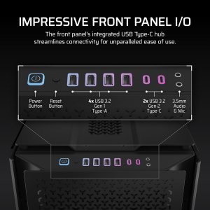 CORSAIR 9000D RGB Airflow Super-Tower PC Case - Large Interior - InfiniRail™ Fan Stand System - No Fans Included - iCUE Link System Hub Included - Black