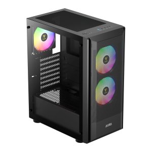 GAMDIAS Aura GC6 FINE MESH RGB MID-Tower CASE/Gaming Cabinet | 3 Built-in 120mm ARGB Fans,Supports Mini-ITX, Micro-ATX, and ATX,AIO Support Front:360mm / Rear:120mm