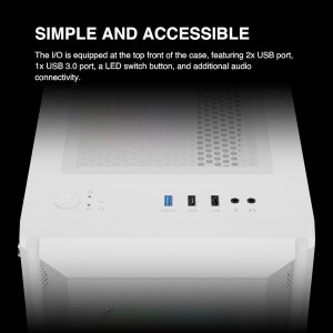 GAMDIAS Aura GC6 White FINE MESH RGB MID-Tower CASE/Gaming Cabinet | 3 Built-in 120mm ARGB Fans,Supports Mini-ITX, Micro-ATX, and ATX,AIO Support Front:360mm / Rear:120mm
