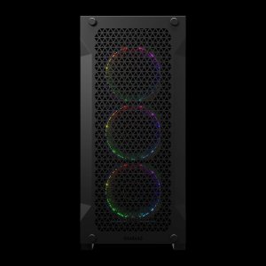 GAMDIAS Athena P1 | Mid Tower CPU Case | 4 Argb Fans | Ergonomic Design for High Airflow | Optimised Cable Management | Tool-Free Installation Glass, Black