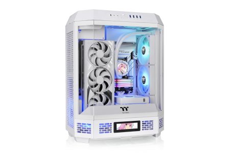 The Tower 600 Snow Mid-Tower ATX Case; 3 Tempered Glass Panels; Hidden-Connector Motherboard Support; Rotational PCI-e Slots; CA-1Z1-00M6WN-00; 3 Year Warranty