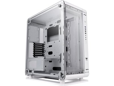 Thermaltake Alloy Steel The Core P6 TG Snow Edition Transformable ATX Mid Tower Fully Modular Computer Case with Tt LCS Certification CA-1V2-00M6WN-00, White