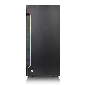Thermaltake H200 Tempered Glass RGB Light Strip ATX Mid Tower Case with One 120mm Rear Fan Pre-Installed CA-1M3-00M1WN-00, Window, RGB