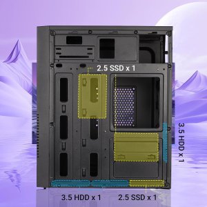 ZEBRONICS Lightning Cabinet/Case, Mini-Tower, Supports ATX | mATX | ITX, 80mm Cooling Fan, Multicolor Lightning LED Strip, 7 Expansion Slot for PCIe, USB 3.0, 3X USB
