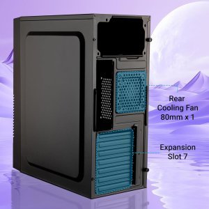 ZEBRONICS Lightning Cabinet/Case, Mini-Tower, Supports ATX | mATX | ITX, 80mm Cooling Fan, Multicolor Lightning LED Strip, 7 Expansion Slot for PCIe, USB 3.0, 3X USB