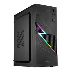 ZEBRONICS Lightning Cabinet/Case, Mini-Tower, Supports ATX | mATX | ITX, 80mm Cooling Fan, Multicolor Lightning LED Strip, 7 Expansion Slot for PCIe, USB 3.0, 3X USB