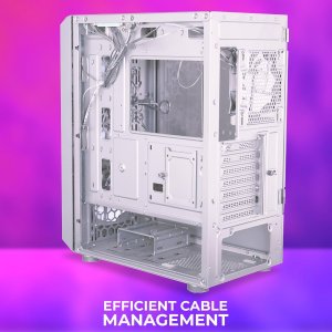 ZEBRONICS Hornet Mid-Tower Premium Gaming Cabinet -, ATX, 4 ARGB Fan, LED Control Switch, Window Tempered Glass Panel, USB 3.0, Top AIO Cooler Support, Magnetic Dust Filter (White)