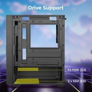 ZEBRONICS Leon PRO Premium Gaming Cabinet/Case, Mini-Tower, Supports mATX | ITX, 3 Pre-Installed RGB Fans, Side Tempered Glass, USB 3.0, Magnetic Dust Filter (Black)