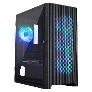 ZEBRONICS Glass Raptor Mid-Tower Premium Gaming Cabinet Eatx/ATX/Matx, 3X 120Mm Front + 2X 120Mm Bottom Fan + 1X 120Mm Rear Fan,Argb Inner Glow, RGB Led Control (Black)