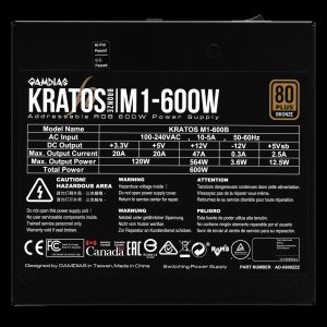 GAMDIAS KRATOS M1-600B Power Supply