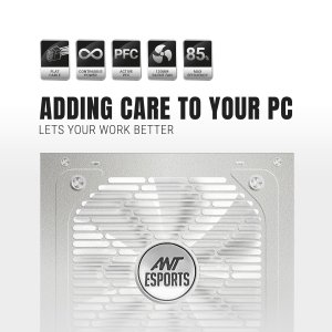 Ant Esports RX650 650 Watt 80 Plus Bronze Certified Power Supply/PSU for PC with Smooth & Silent 120mm Fan - White