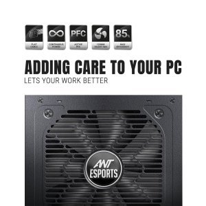 Ant Esports FP550B 80 Plus Bronze Certified Non Modular Gaming Power Supply/PSU with Active PFC, Flat Black Cables and Silent Fan
