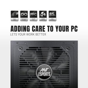 Ant Esports FG750 Gaming Power Supply I Force Series 80 Plus Gold Certified PSU I 120mm Silent Fan I 8 Pin (4+4) CPU Connector I 3 Years Warranty