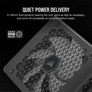 CORSAIR HX1000i Fully Modular Ultra-Low Noise ATX Power Supply - ATX 3.0 & PCIe 5.0 Compliant - Fluid Dynamic Bearing Fan - CORSAIR iCUE Software Compatible - 80 Plus Platinum Efficiency