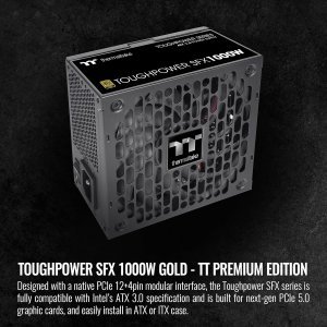 Thermaltake Toughpower SFX (ATX 3.0 Standard) 1000W Full Modular 80Plus Gold Power Supply; PS-STP-1000FNFAGU-1