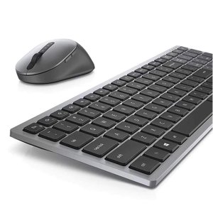 Dell Compact Wireless Keyboard and Mouse Set KM7120W, Connect Across 3 Devices (2xBluetooth, 1xWireless), Sculpted high dpi Mouse, Programmable Shortcut Keys (Titan Grey)