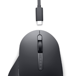 Dell-MS900 (Graphite) Premier Rechargeable Mouse with USB Wireless Receiver, 7 Buttons, Interface-2.4 GHz, Bluetooth 5.1, Movement Resolution 8000 dpi