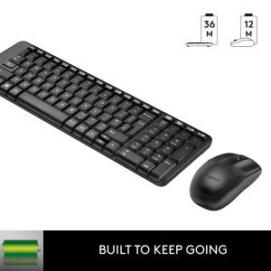 Logitech MK215 Wireless Keyboard and Mouse Set, 2.4 GHz Wireless, USB Compact Design, (Keyboard),5 Month Battery Life(Mouse) PC/Laptop- Black
