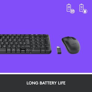 Logitech MK215 Wireless Keyboard and Mouse Set, 2.4 GHz Wireless, USB Compact Design, (Keyboard),5 Month Battery Life(Mouse) PC/Laptop- Black