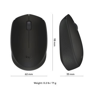 Logitech B170 Wireless Mouse with USB Receiver,(Black)