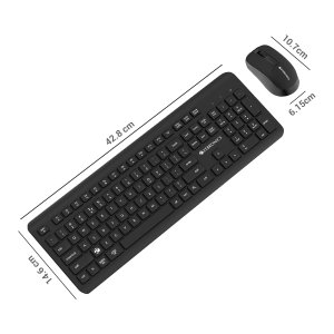ZEBRONICS Companion 203, 2.4GHz Wireless Keyboard & Mouse Combo, Copilot AI Key, 12 Multimedia Keys, 1600 DPI Mouse, Silent Operation, High Precision Sensor, for Windows & Mac (Black)