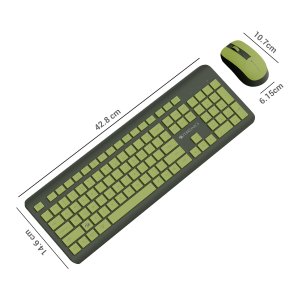 ZEBRONICS Companion 203, 2.4GHz Wireless Keyboard & Mouse Combo, Copilot AI Key, 12 Multimedia Keys, 1600 DPI Mouse, Silent Operation, High Precision Sensor, for Windows & Mac (Avocado)