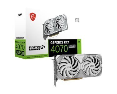 MSI Geforce RTX 4070 Super 12G Ventus 2X White OC Graphic Card - NVIDIA Geforce RTX 4070 Super Gpu, 12GB GDDR6X 192-Bit Memory