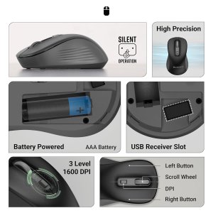 ZEBRONICS Companion 202 2.4GHz Wireless Keyboard & Mouse Combo, 104 Keys, Copilot AI, 12 Integrated Multimedia Keys, 4 Button Mouse, 1600 DPI, High Precision, Silent Operation (Grey)
