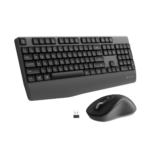 ZEBRONICS Companion 202 2.4GHz Wireless Keyboard & Mouse Combo, 104 Keys, Copilot AI, 12 Integrated Multimedia Keys, 4 Button Mouse, 1600 DPI, High Precision, Silent Operation (Grey)