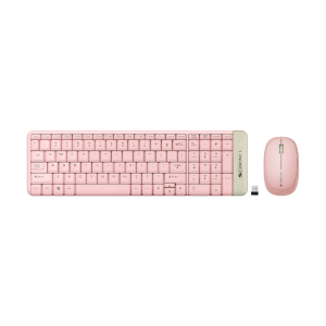 ZEBRONICS Companion 104 2.4GHz Wireless Keyboard & Mouse Combo, 100 Keys, Laser Printed Keycaps, Integrated Multimedia Keys, 3 Button Mouse, 1200 DPI, High Precision, Advanced Optical Sensor (Pink)