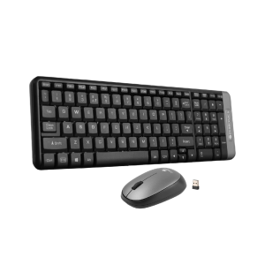 ZEBRONICS Companion 104 2.4GHz Wireless Keyboard & Mouse Combo, 100 Keys, Laser Printed Keycaps, Integrated Multimedia Keys, 3 Button Mouse, 1200 DPI, High Precision, Advanced Optical Sensor (Grey)