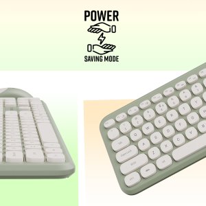 ZEBRONICS Companion 302 2.4GHZ Wireless Keyboard & Mouse Combo with UV Printed Keys,13 Multimedia Keys,800/1400/1600 DPI,High Precision,Advanced Optical Sensor Technology(Green)