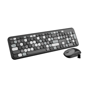 ZEBRONICS Companion 302 2.4GHZ Wireless Keyboard & Mouse Combo with UV Printed Keys,13 Multimedia Keys,800/1400/1600 DPI,High Precision,Advanced Optical Sensor Technology(Black + Grey)