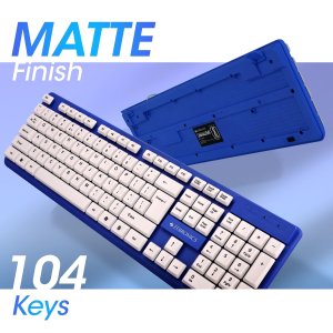 Zebronics JUDWAA 541 USB Keyboard and Mouse Set for Computers & Laptops with 1200 DPI, 1.3 Meter Cable, Retractable Stand, Comfortable Usage, Silent Typing and Matte Finish (Blue)