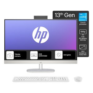 HP All-in-One, 13th Gen Intel Core i3-1315U (8 GB DDR4, 512GB SSD) IPS, Three-Sided, Micro-Edge 27''(68.6 cm) FHD,Win 11 Home, 6.42kg, Wireless Keyboard and Mouse Combo,27-cr0345in