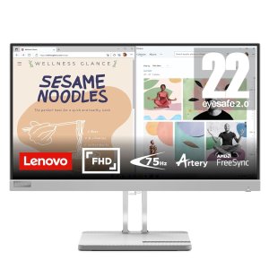 Lenovo L-Series 54.48 cm (21.4inch) | FHD Ultraslim Monitor |16.7Mn Colors, 75Hz, 4ms, AMD FreeSync, HDMI,TUV Eye Comfort & Low Blue Light, Smart Display Customization Artery, Grey, L22e-40