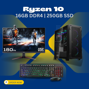 Gaming Pc Rtx 3050 with 10400F Core I5 (10Th Gen) (16 Gb Ddr4 | 2 Tb HDD | 250 Gb Ssd | Windows 11 Home | 8 Gb Ddr5 RTX 3050 Graphic | 22 Inch Screen IPS Full HD Monitor