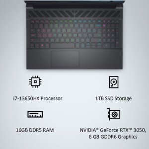 Dell G15-5530 Intel Core i7-13650HX| NVIDIA GeForce RTX 3050 6 GB (16GB RAM) | 1TB SSD | FHD | RGB Backlit Keyboard & G-Key | Win 11 | MS Office' 21 | 15.6