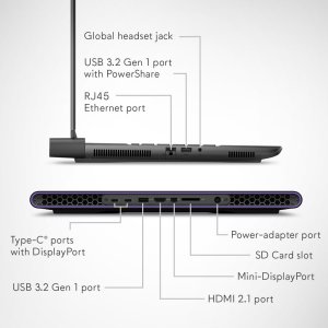 Dell Alienware m16 R1 Gaming Laptop, Intel i7-13650HX | 16GB | 512GB | 16 (40.64cm) QHD+ 165Hz | 100% sRGB | NVIDIA RTX 4050 | 6 GB GDDR6 | Win 11 + MSO'21 | 15 Month McAfee | Dark Metallic Moon